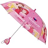 Disney Little Girls Assorted Characters Rainwear Umbrella, Pink,  Ages 3-7