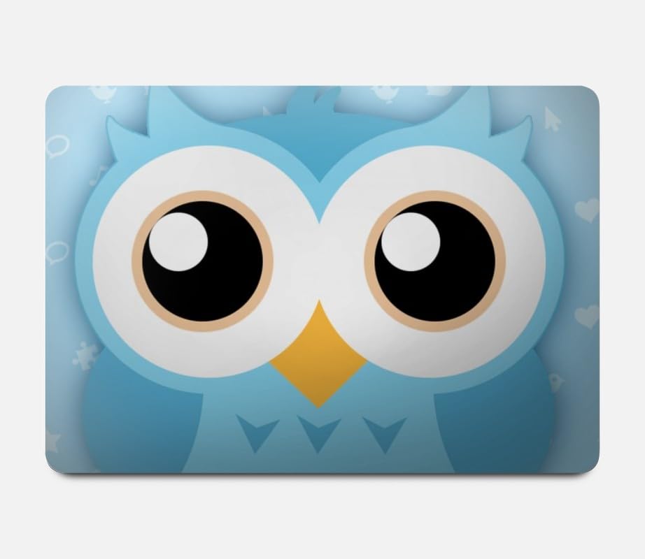 Coque MacBook Air 13 M2 M3 bleu hibou mignon pour A2681 A3113 A3240 - 2