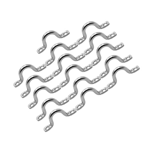 HEMOTON 16 Piezas Mango Camel Back Inoxidable para Barco Asidero U Forma de Silla de para de Yate y Sujetador de Cuerda Náutica