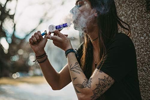 Metal Smoking Pipes Tobacco Pipe Cigarette Holder Free 5 Screens (Blue)