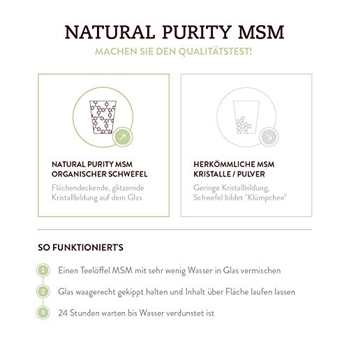 MSM Organischer Schwefel Kristalle (99,9% Methylsulfonylmethan) Natural Purity – 453g reine Kristallform – höhere Bioverfügbarkeit und hochdosierter als Kapseln und Pulver