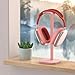 MANMUVIMO Headphone Stand, Desktop Headset Holder Desk Earphone Stand Aluminum Headset Hanger Headphone Rack Stand to Hold Earphones Such as Airpods Max, Sony, Beats, Bose, Razer, HyperX(Pink)