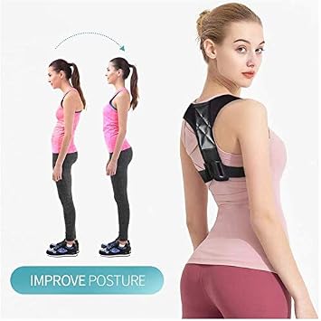 posture corrector for women men Adjustable Back brace for Upper Back, Shoulder strap and back Support pain relief Size L (24-48inch)