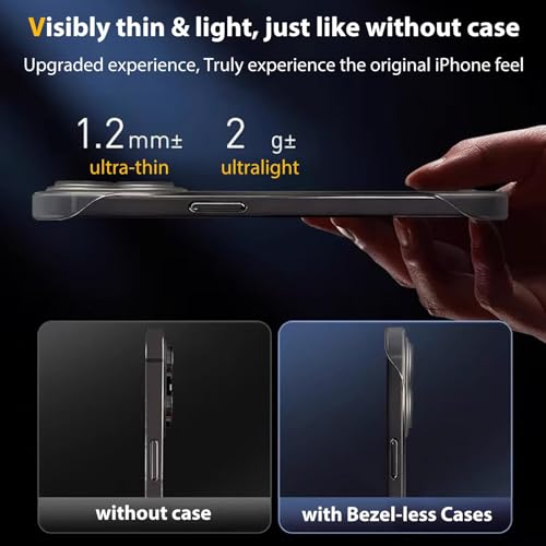 Coque iPhone 15 Pro MagSafe transparente sans bordure effet titane nu