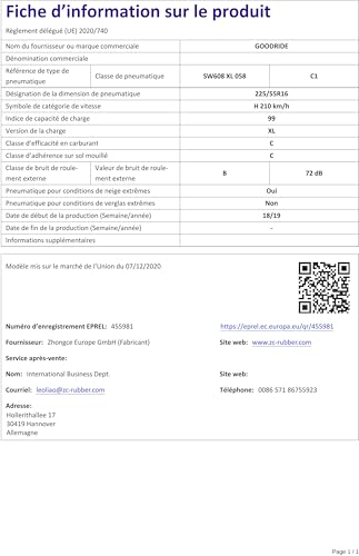 GOODRIDE - 225/55 R16 TL 99H SW608 SNOWMASTER XL M+S 3PMSF - Winterreifen