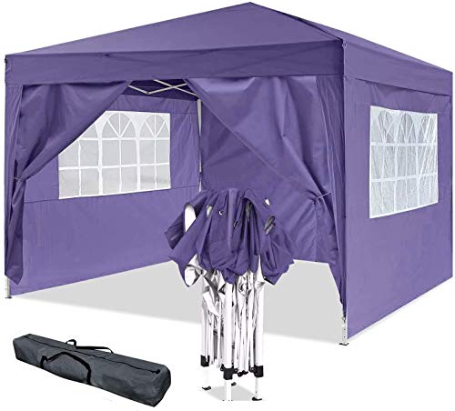 Oppikle Plegable Carpa con Paredes 3x3/3x6m - Impermeable, con Protección Solar, Ideal para Fiestas en el Jardín - Gazebo,Cenador,Pabellón,Tienda Fiestas,Persona 10-20 (3x3m Morado)