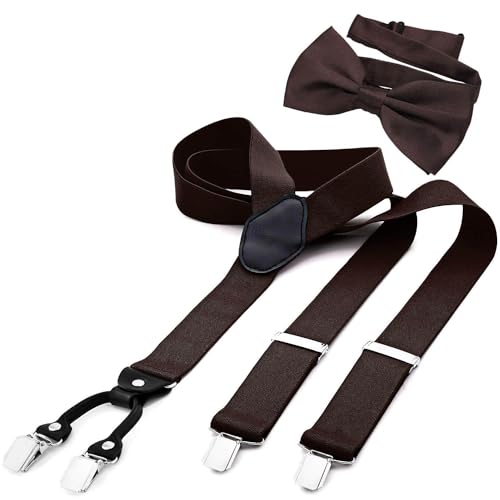 DonDon Bretelles homme 3,5 cm de large en Y, élastiques et réglab...