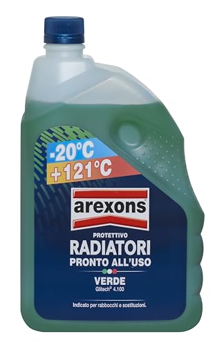 AREXONS Protettivo Radiatori -20°, Liquido Pronto all'Uso per Radiatori: Protezione Antigelo e Antiebollizione per Leghe di Alluminio, Miscelabile e Adatto a Rabbocchi, 2L