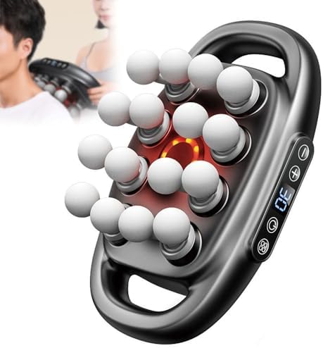 Deep Tissue Massage Gun - Quiet Percussion Massager with 16 Massage Heads for Muscle Pain Relief in Back, Shoulders, Legs, and Feet