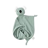 okdiy Organic Cotton Bunny Loveys for Babies,Newborn Baby Lovey Security Blanket,Lovies for Babies New Born Baby Unique Neutral Gifts Boys and Girls (Koala-Green)