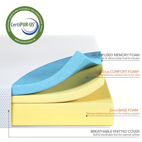 Image of ZINUS 6 Inch Green Tea Cooling Gel Memory Foam Mattress / Cooling Gel Foam / Pressure Relieving / CertiPUR-US Certified / Bed-in-a-Box, Full
