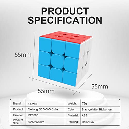Image of 3x3x3 Speed Cube,Stickerless Magic Cube,Smooth Turning Puzzle Box with Anti-Sticky Design,The Most Educational Toy to Effectively Improve Your Child's Concentration and Responsiveness