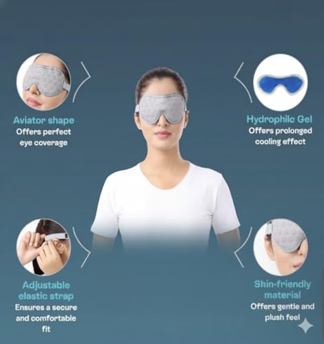 Image of Cooling Eye Gel Mask for Dark Circles, Dry eyes,Pain Relief, Redness,Eye Patches Cooling Gel Pads For Women & Men