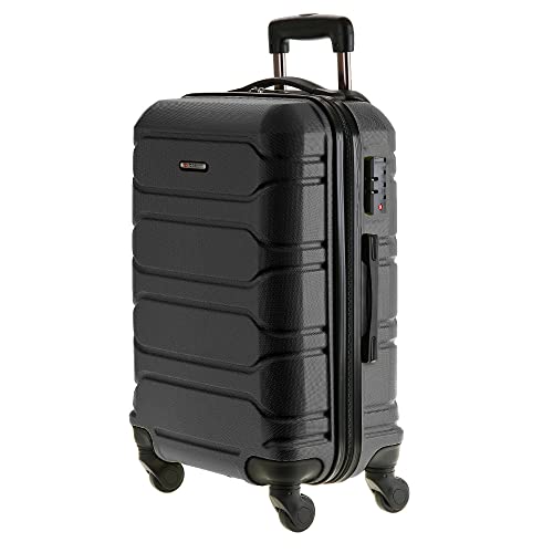 Mala de Bordo P Bagagem de Avião Viagem ABS Rígida c/ 4 Rodinhas 360 preto Polo London Club