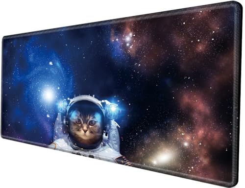Image of 48x24 Mouse Pad Gaming Mousepad 48 Inch Desk Mat Giant Desk Pad Large Computer Mat XXXXL Space Cat Oversized Mouse Mat for Wireless Desktop Work