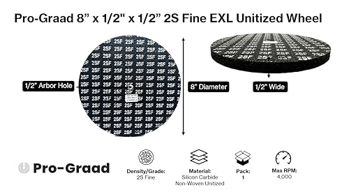 Image of EXL Unitized Wheel, Silicon Carbide, 8 inch Diameter x 1 /2 inch Wide x 1 /2 inch Arbor, 2S Fine | 15844 | (Pack of 1)