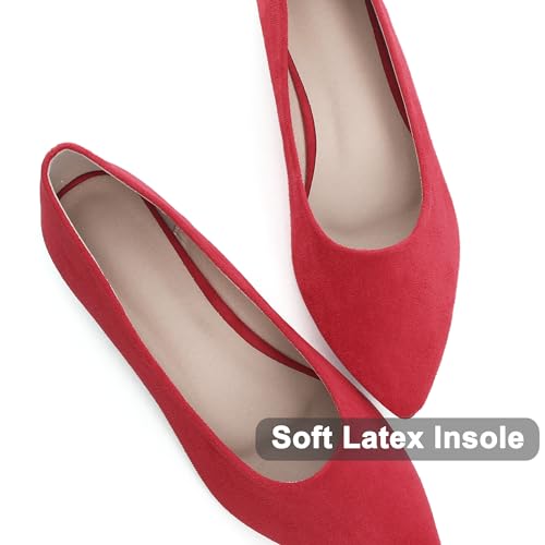 Image of Dear Time Women's Pointed Toe Ballet Flats Simple Casual Office Work Flats Slip-on Comfortable Shoes