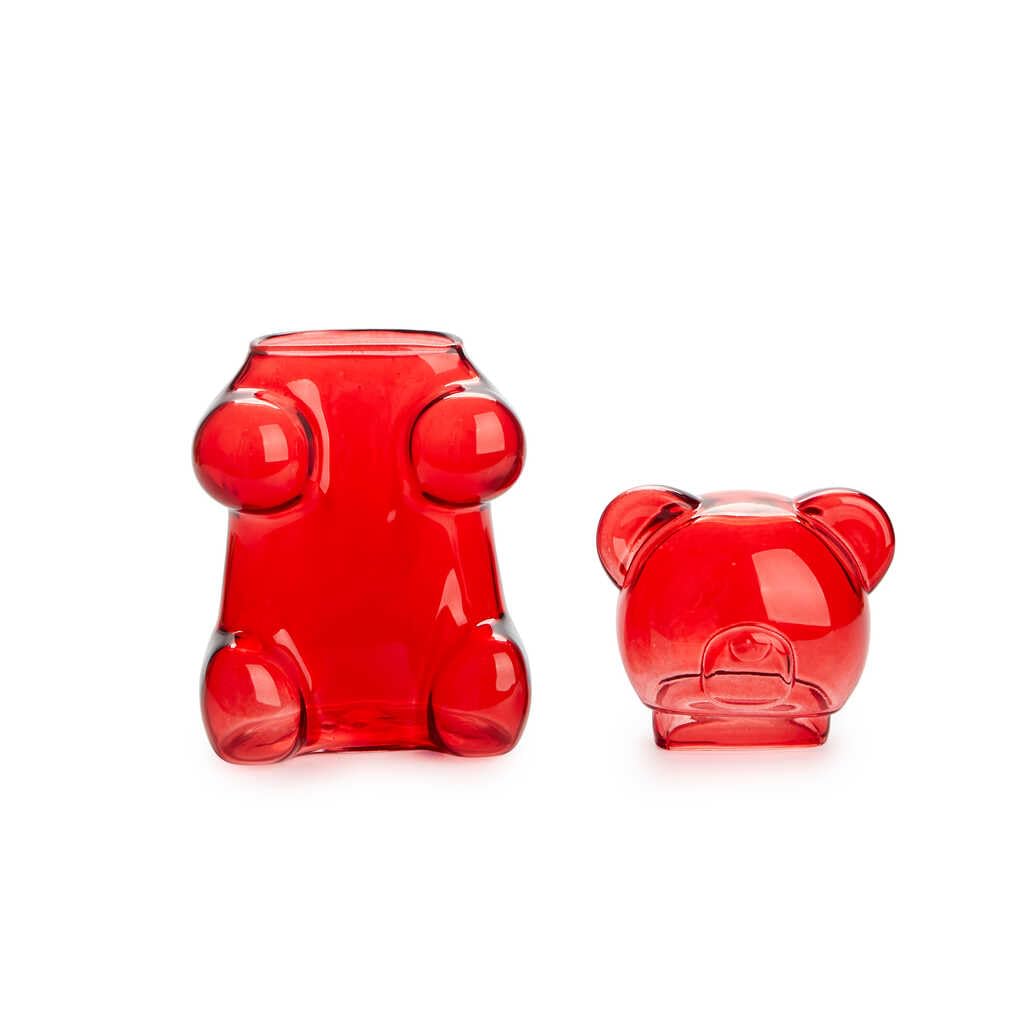 Balvi Sucrier Yummy Bear Couleur Rouge en Forme de Bonbon Ourson Verre 250 ML