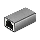 QUARKZMAN 1 Stück RJ45 Ethernet Kupplung Ethernet Kupplung Buchse Auf Buchse Inline Cat7 Cat6 Cat5e Cat5 Verlängerungskabel Adapter Silber