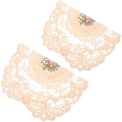 Abaodam 2pcs Lace Embroidery Placemat Retro French Table Placemat Flower Embroidered Doilies Coasters Vintage Table Cloth for Wedding Tea Party