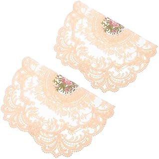 Abaodam 2pcs Lace Embroidery Placemat Retro French Table Placemat Flower Embroidered Doilies Coasters Vintage Table Cloth for Wedding Tea Party