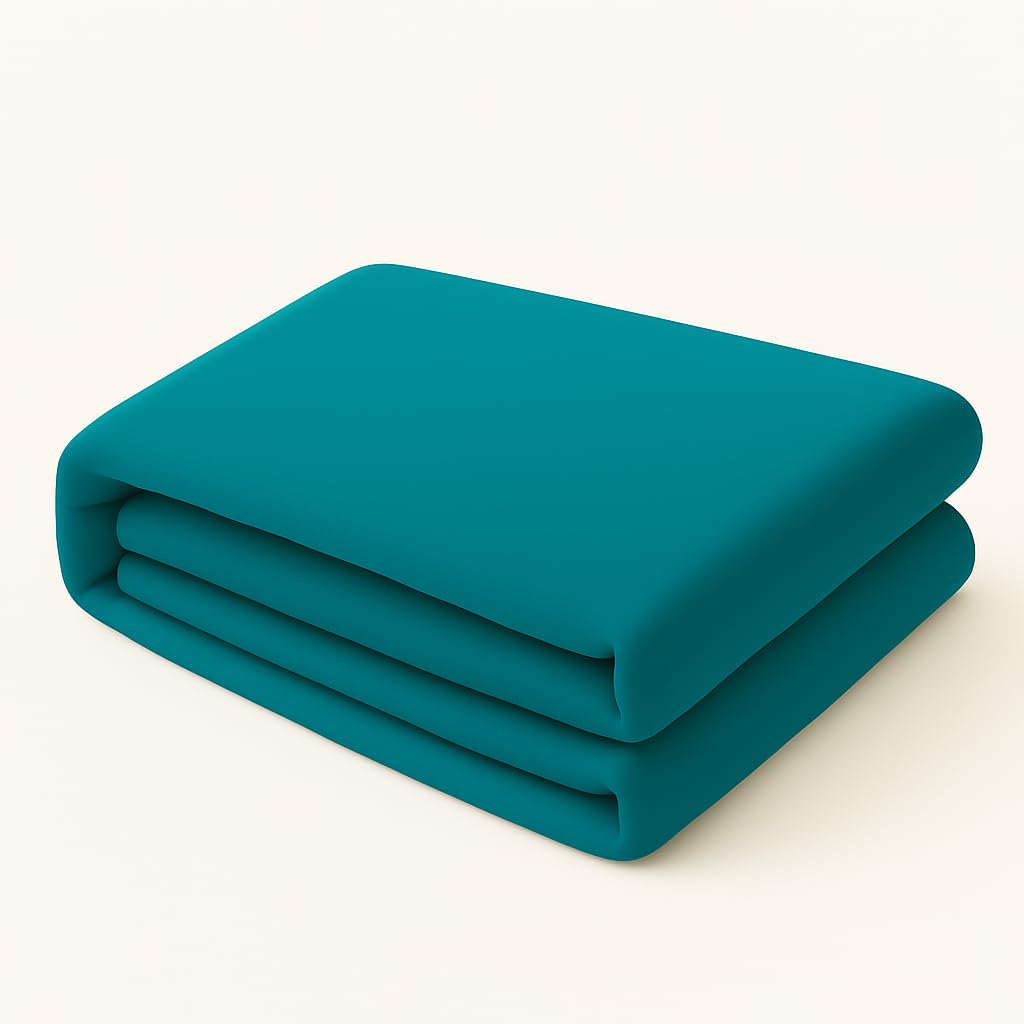 Flat Sheet Bed Linen Soft Easy Care PolyCotton Blend Plain Dyed Flat Bed Sheet (King, Teal)