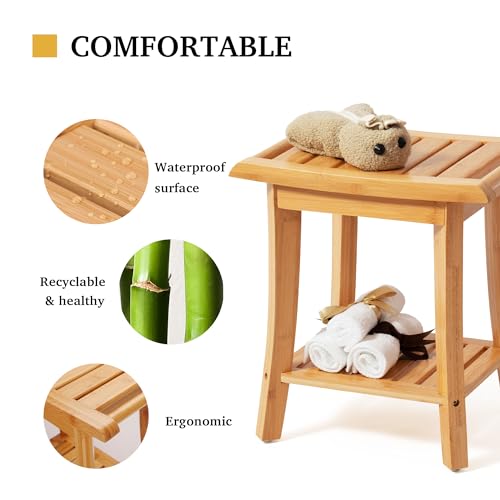 Unibambou SB01S Bamboo Shower Bench Inside Shower Stool thumb #4