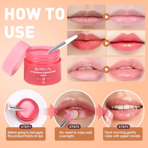 KONEUK 12-Pack Lip Sleeping Mask (Mint, Grapefruit, Coconut, Berry) — view 5