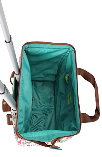 Lily Bloom Designer Under The Seat Tote Cabin Luggage Collection - 15 Inch Patterned Carry on Bag for Women - Lightweight Suitcase with 2 Rolling Wheels