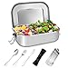 Gifort Porta Pranzo in Acciaio Inossidabile, Premium 1400ml Lunch Box con 3 Posate e Partizione Rimovibile, Lavastoviglie/Senza BPA, A Prova di Perdita, per Studenti, Adulti, Bambini Picnic