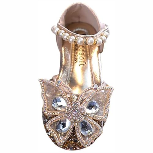 Mary Jane Flats with Rhinestones and Sequin | Flower Girl Shoes, Sparkly Butterfly Accent