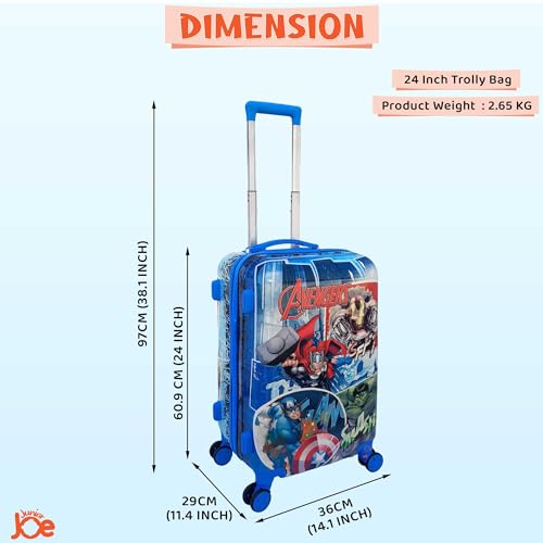 Image of 24 Inch 360 Degree Rolling Wheels Travel Trolley Suitcase for Kids (Luggage-3)