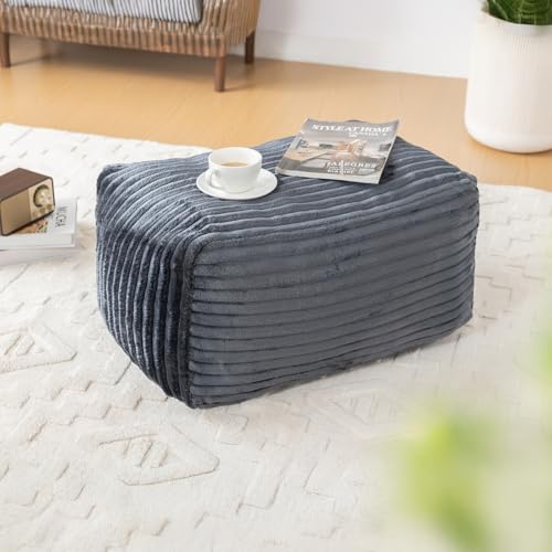 Pouf XXL 110cm flanelle avec repose-pieds Vamcheer