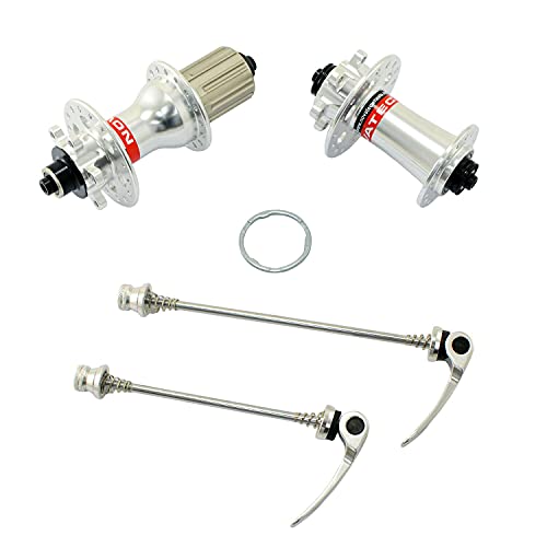 NOVATEC D791SB + D792SB MTB 32 Hole Disc Hubs w/Skewers,1 Pair, Silver, NA2356