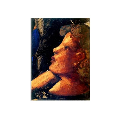 Poster Oskar Schlemmer Tableau Femme Regardant Vers le Haut Peinture Toile avec Cadre 70x50cm