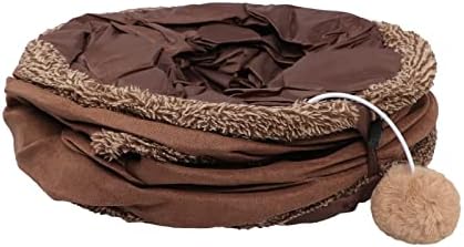 Cat Tunnel Toy 12 Inches Diameter Cats Play Tunnel Indoor Suede Pet Toys Foldable Large Cat Tube Tunnel with Peek Hole for Kitten Puppy Dogs Rabbits and Small Animals Pets Entertainment Supplies