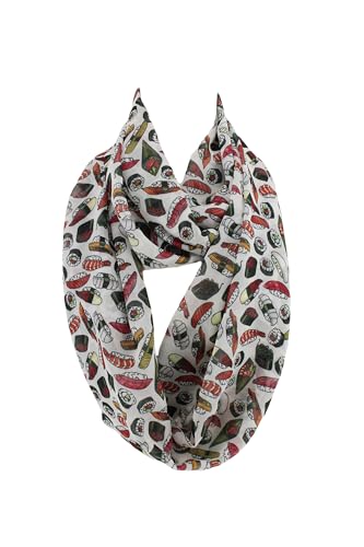Etwoa Sushi Pattern infinity Scarf Circle Scarf Loop Scarf2