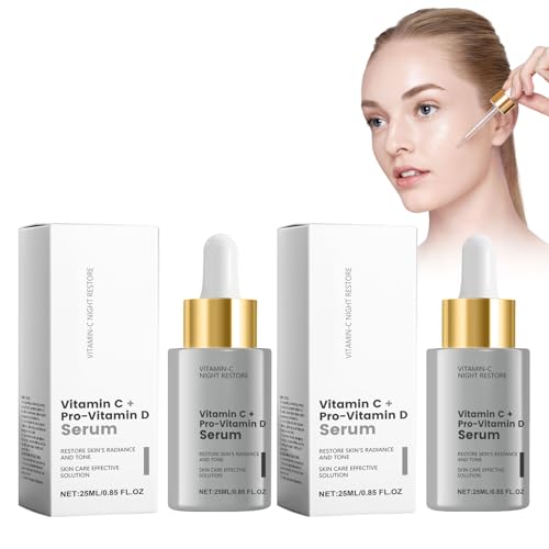 2er-Pack Vitamin C Serum mit Jojobaöl – Strahlender Teint, Natürliche Antioxidantien, Feuchtigkeitsspendende Gesichtspflege, Antioxidativer Schutz, Anti-Falten Effekt
