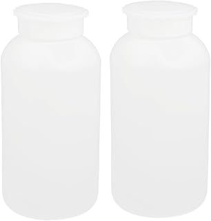 Aexit 2pcs 1200ml gauge HDPE Plastic Wide Mouth Gear Cover Liquid DIY Storage Bottle White