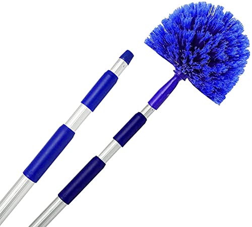Cobweb Duster Extendable 18 Foot High Reach Ceiling Fan Duster | 3-Stage Aluminum Telescoping Pole | Medium Stiff Bristles | Long Handle Webster Microfiber Duster For Cleaning | U.S Duster Co.