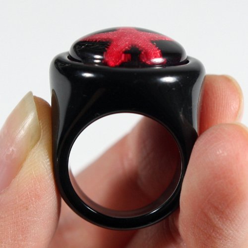 REALBUG Red Starfish Black Ring Size 82