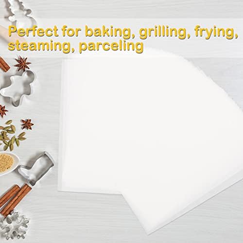 200 Pcs Baking Paper Sheet, HaWare Precut Parchment Paper for Steaming Cooking Grilling, Healthy& Non-Stick, 40x30 cm, Greaseproof Baking Paper Fit Large Oven Tray for Bread/Meat/Pizza (White)