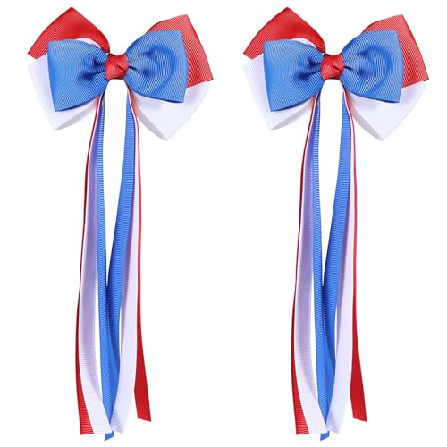 Pinzas para cabello con lazos patrióticos 4th of July miniatura 1