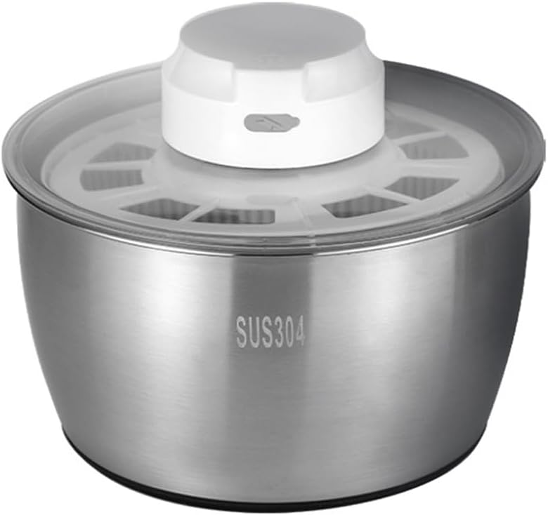 Electric Salad Spinner 5L Lettuce Spinner Stainless Steel Salad Rotator Lettuce Washer Automatic Fruit Washer Vegetable Dryer for Home Kitchen