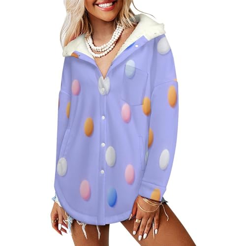 Veste polaire femme chaude et douce en sherpa violette à capuche