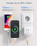 2 Pack European Travel Plug Adapter, One Beat International Power Adapter with 3 Outlets 3 USB Ports(1 USB C), Type C Plug Adaptor for US to Europe Italy Spain France Germany Iceland Travel Essentials - Image 6