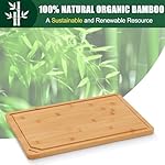 Homaxy Extra Large Organic Bamboo Cutting Boards for Kitchen, 18"x12" Wooden XL Cutting Board with Juice Groove and Handles, Charcuterie Butcher Block Wood Serving & Chopping Board - Pre Oiled - Image 3