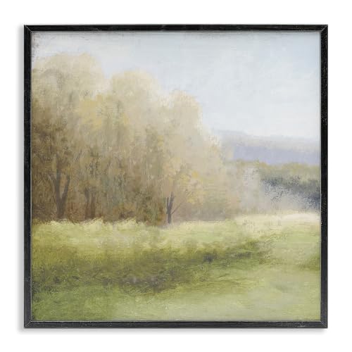 Misty Trees Peaceful Countryside, 24 x 24 Inch Framed Giclée Print
