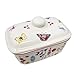 HTUK® Beurrier papillon en porcelaine pour la cuisine ou la salle à manger, passe au micro-ondes et au lave-vaisselle