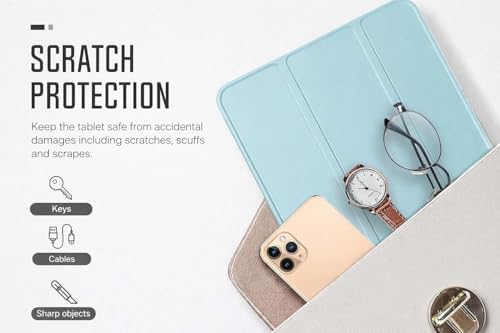 Image of ProElite Cover for Samsung Galaxy Tab A9 Plus 11 inch Case Cover, Smart Flip Case Cover for Samsung Galaxy Tab A9+ 11 inch Translucent Back with Stylus Pen, Light Blue